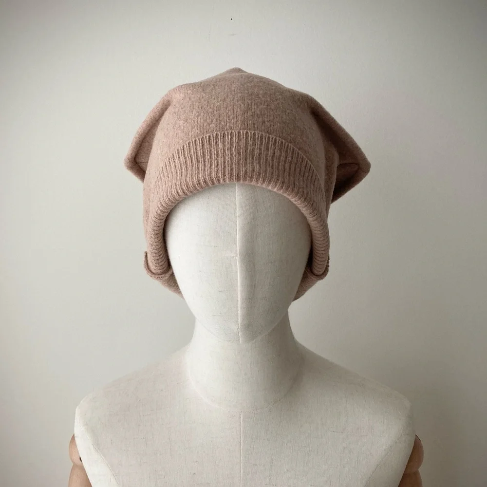 joodito origami crown 100% wool sweater cloche hat beanie bucket cap beige tan - Picture 3 of 10